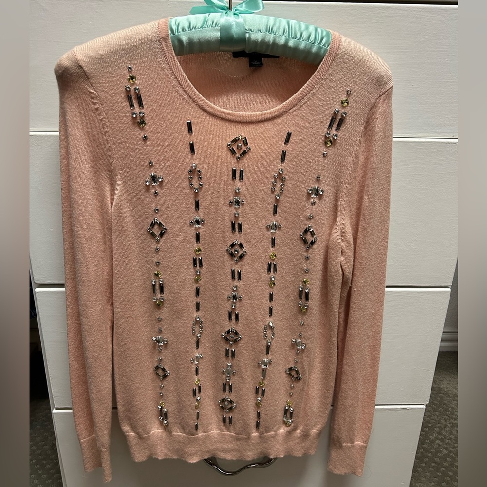 Ann Taylor holiday pink sweater. Petite/small. Worn one time. Beautiful